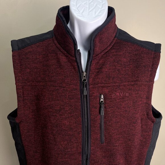 Orvis Other - ORVIS Men's red marled full zip warm Vest sleeveless jacket Large L EUC